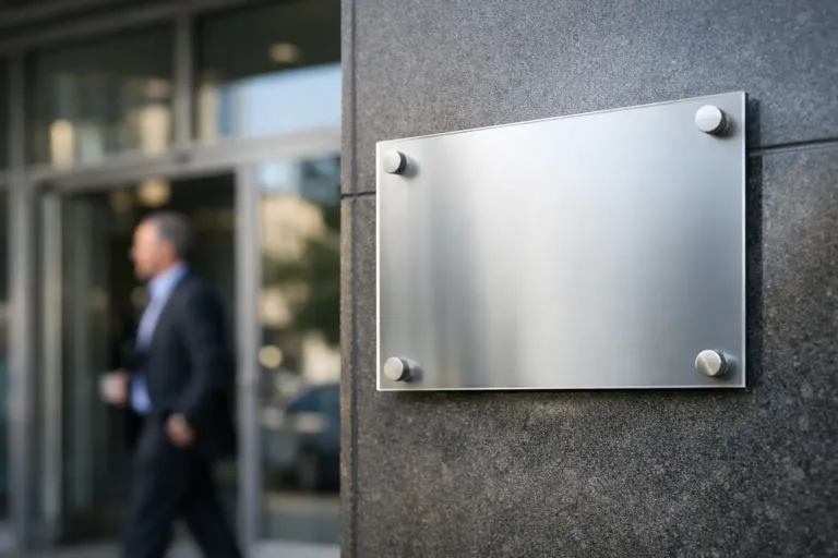 Firmenschild gestalten lassen: sichtbar vor Ort